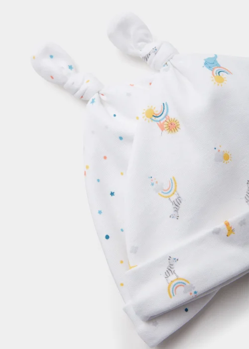 2 Pack White Rainbow Baby Hats (Newborn-6mths) - Age 0 - 3 Months Image 2