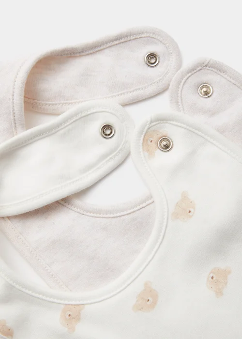 2 Pack Cream Bear Bibs - One Size Image 2