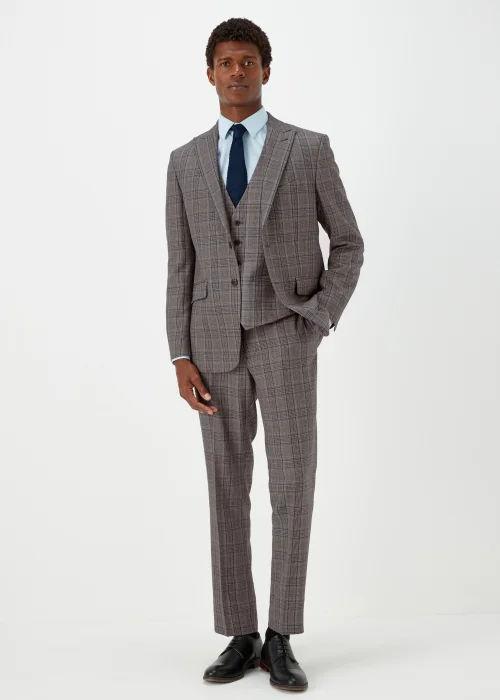 Taylor & Wright Lambeth Charcoal Check Tailored Fit Suit Jacket - 38 Chest Regular Image 4