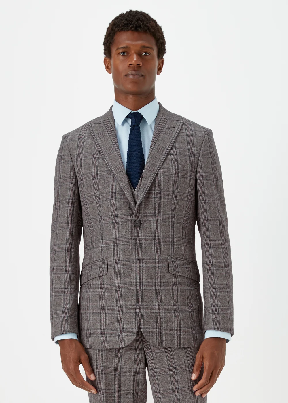 Taylor & Wright Lambeth Charcoal Check Tailored Fit Suit Jacket - 38 Chest Regular Image 1