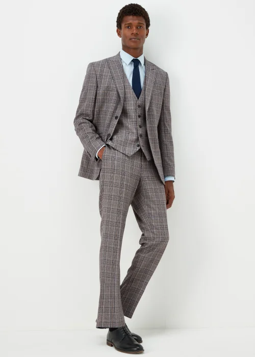 Taylor & Wright Lambeth Charcoal Check Tailored Fit Suit Trousers - 32 Waist Regular Image 4