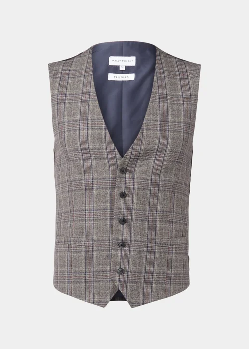 Taylor & Wright Lambeth Charcoal Check Suit Waistcoat - Small Image 5