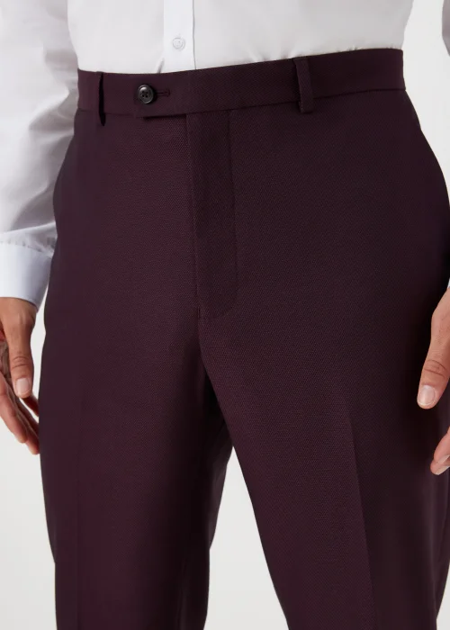 Taylor & Wright Putney Plum Slim Fit Suit Trousers - 30 Waist Regular Image 3