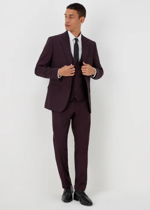 Taylor & Wright Putney Plum Slim Fit Suit Trousers - 30 Waist Regular Image 4