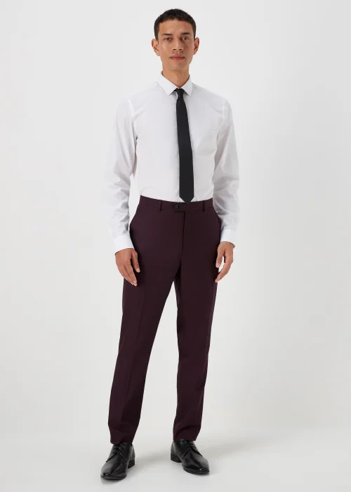 Taylor & Wright Putney Plum Slim Fit Suit Trousers - 30 Waist Regular Image 1