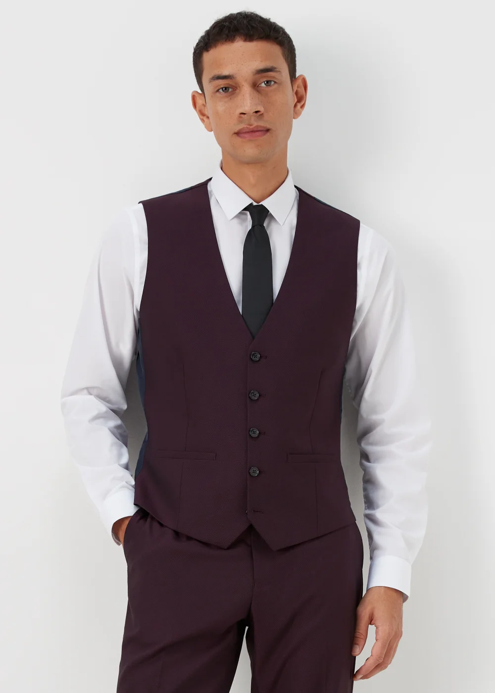 Taylor & Wright Putney Plum Suit Waistcoat - Small Image 1