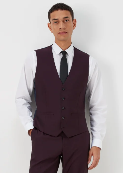 Taylor & Wright Putney Plum Suit Waistcoat - Small Image 1