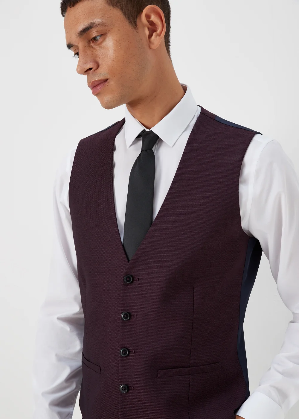 Taylor & Wright Putney Plum Suit Waistcoat - Small Image 3