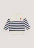 Girls Cream Stripe Half Zip Jumper (4-13yrs) - 4 Yrs Image 1