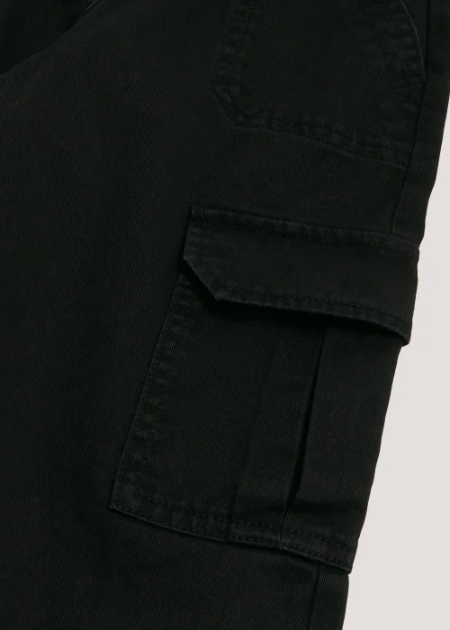 Girls Black Straight Fit Cargo Trousers (4-15yrs) - 8 Yrs Image 2