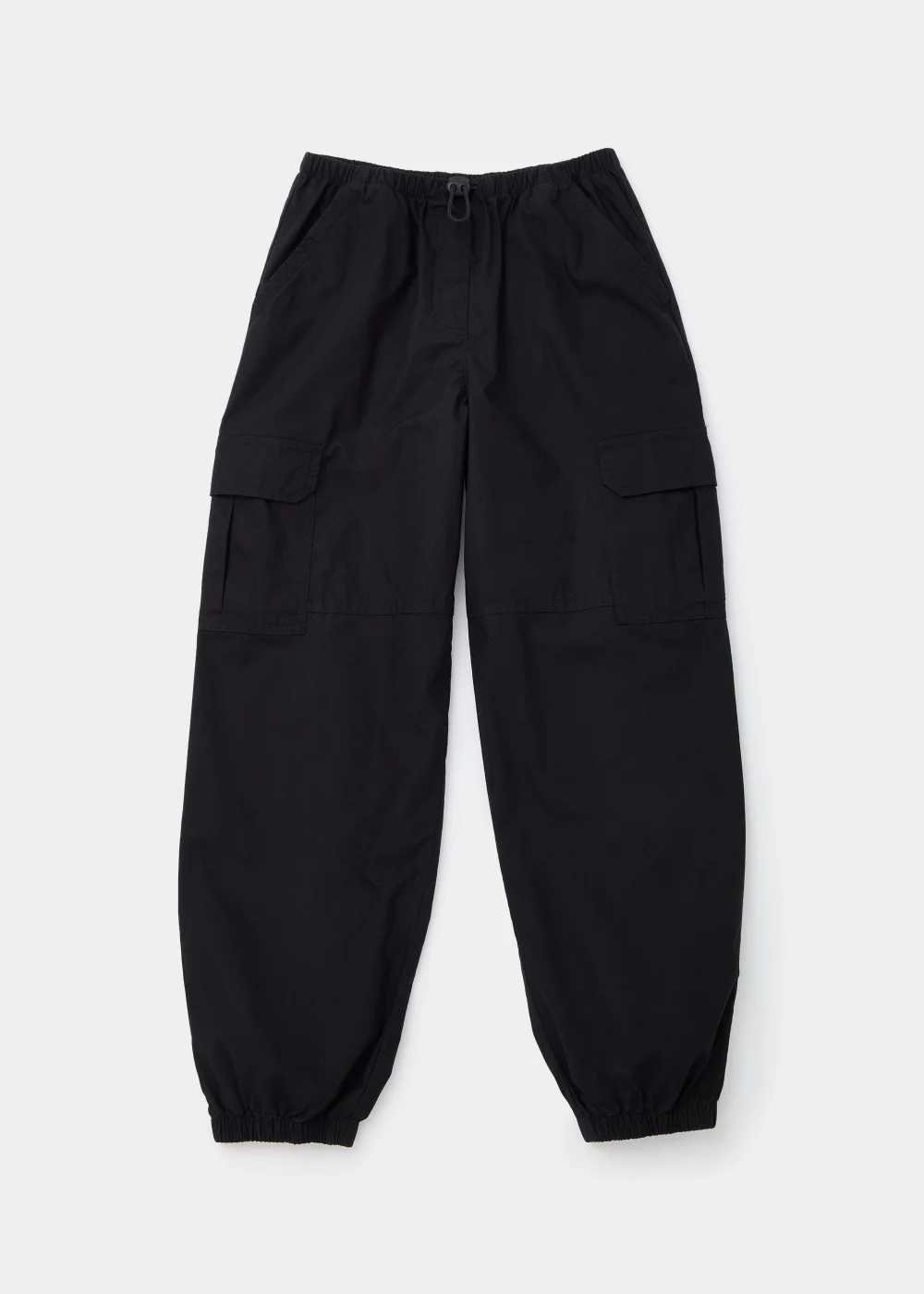 Girls Black Brushed Parachute Trousers (7-15yrs) - Age 7 Years Image 1