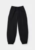 Girls Black Brushed Parachute Trousers (7-15yrs) - Age 7 Years Image 1