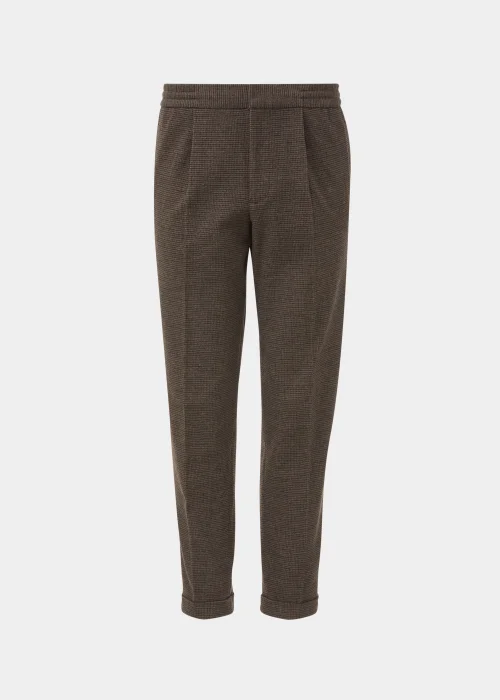 Taylor & Wright Brown Puppytooth Tapered Fit Trousers - 30 Waist 29 Leg Image 5