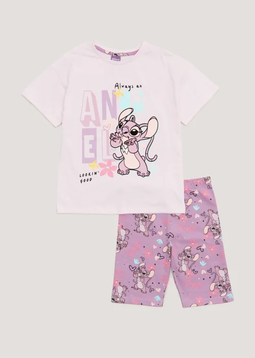 Kids Lilac Disney Lilo & Stitch Short Pyjama Set (4-11yrs) - 4 Yrs Image 1