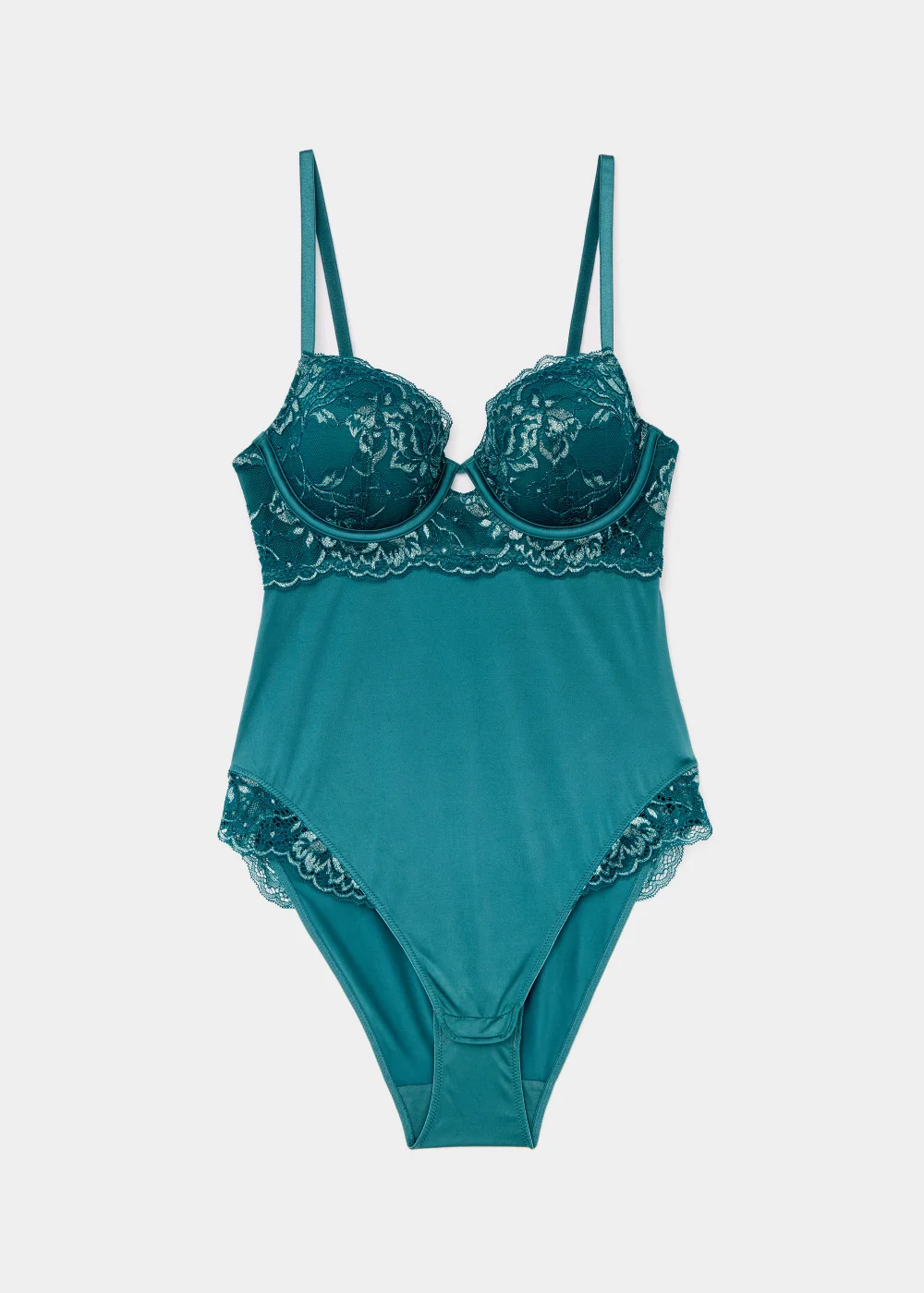 Green Metallic Lace Bodysuit - 32B Image 4