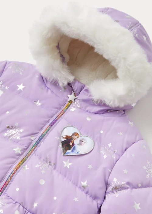 Kids Lilac Disney Frozen Padded Shower-Resistant Coat (3-9yrs) - Age 3 Years Image 2