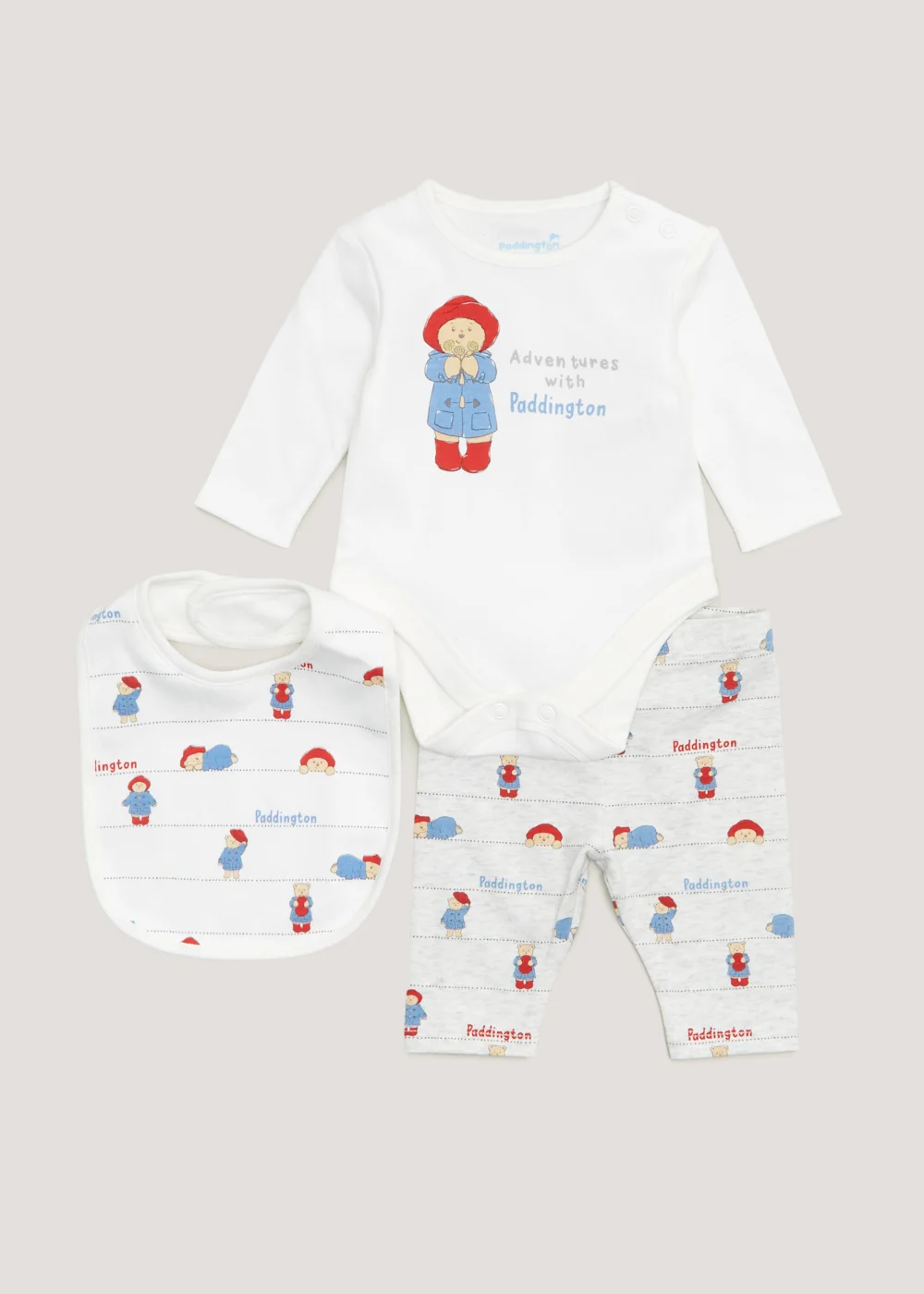 Baby 3 Piece White Paddington Bear Set (Newborn-12mths) - Newborn Image 1