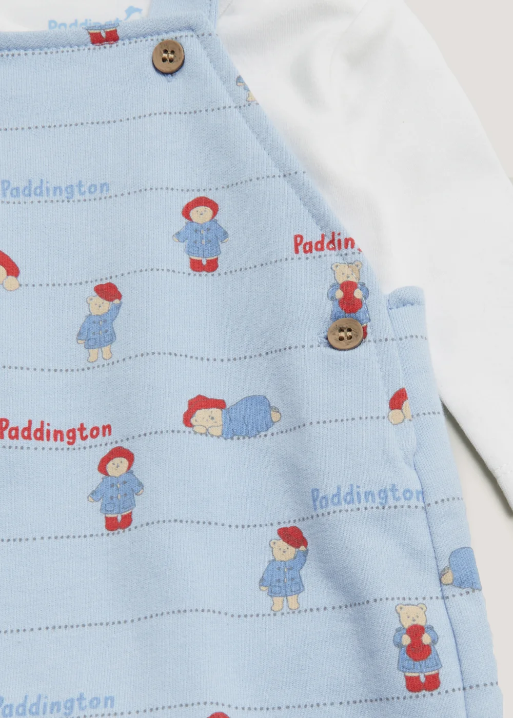 Baby Blue Paddington Bear T-Shirt & Dungarees Set (Newborn-12mths) - 0-3 months Image 2
