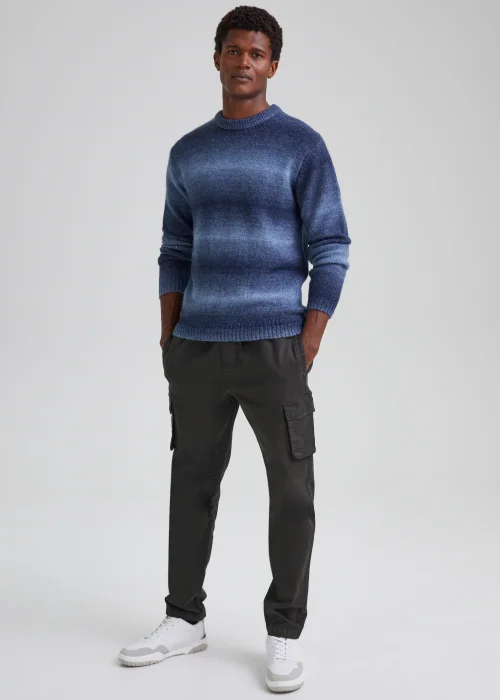 Charcoal Garment Dyed Slim Fit Cargo Trousers - Extra small Image 1