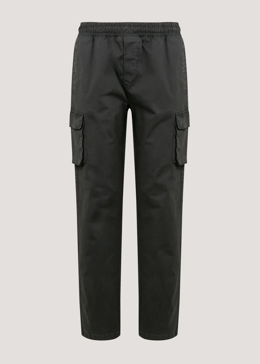 Charcoal Garment Dyed Slim Fit Cargo Trousers - Extra small Image 5