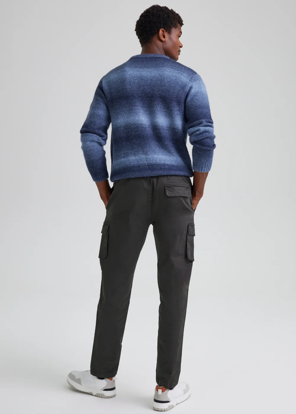 Charcoal Garment Dyed Slim Fit Cargo Trousers - Extra small Image 2
