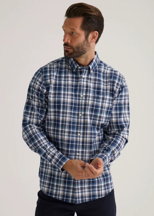 Lincoln Navy Check Long Sleeve Shirt - S Image 1