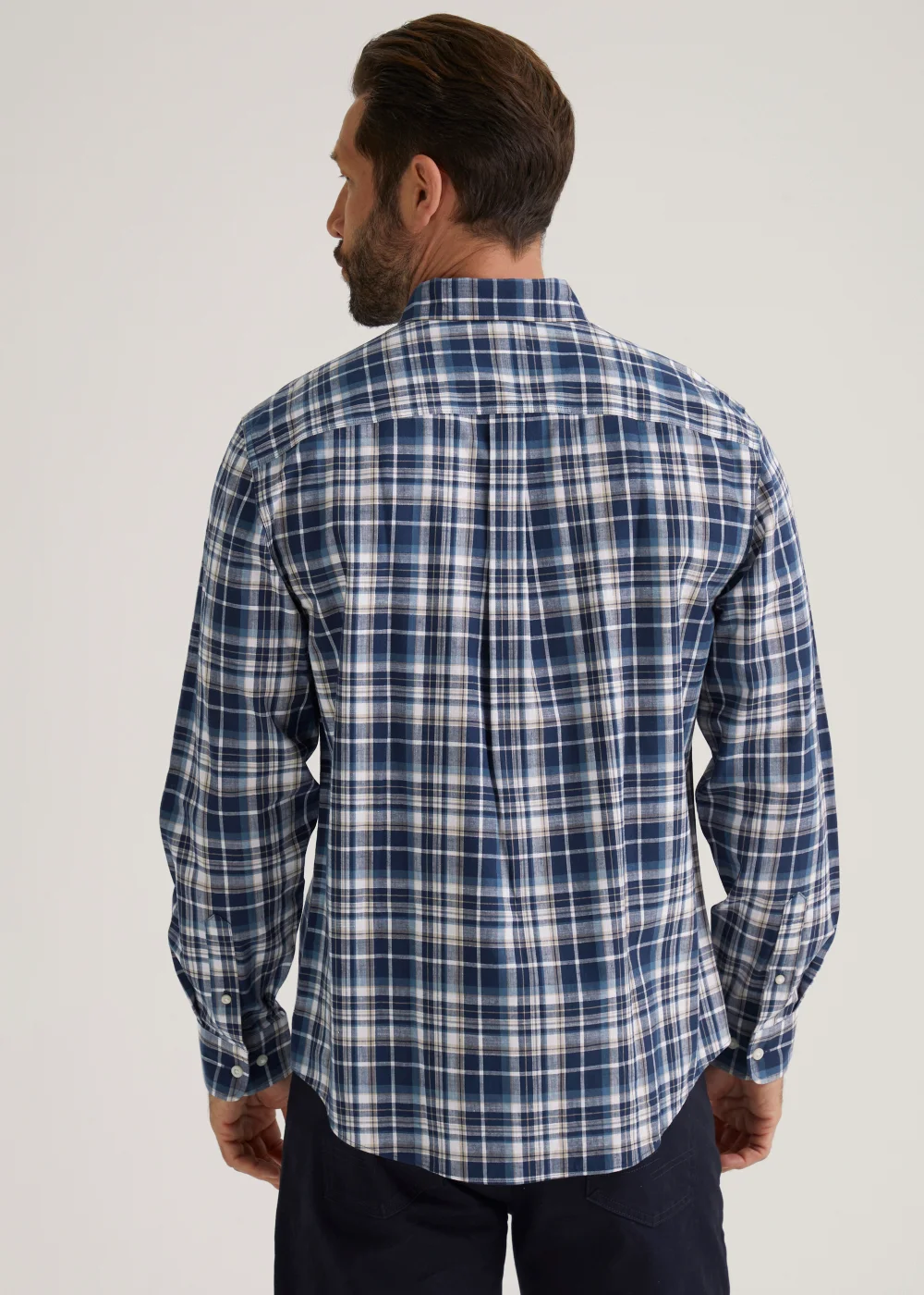 Lincoln Navy Check Long Sleeve Shirt - S Image 2