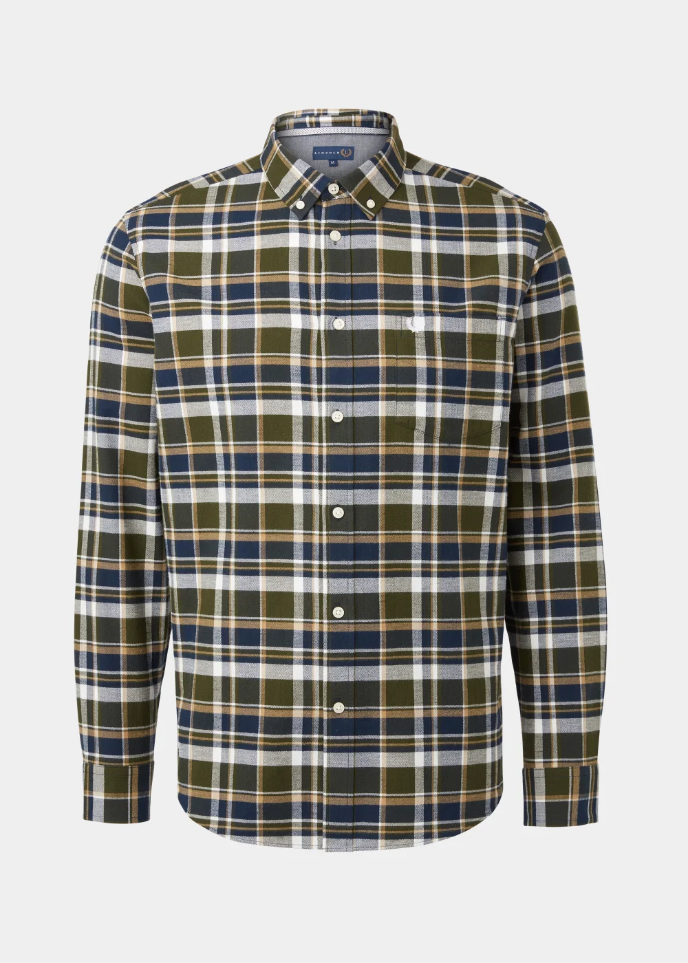 Lincoln Khaki Check Print Textured Shirt - S Image 5