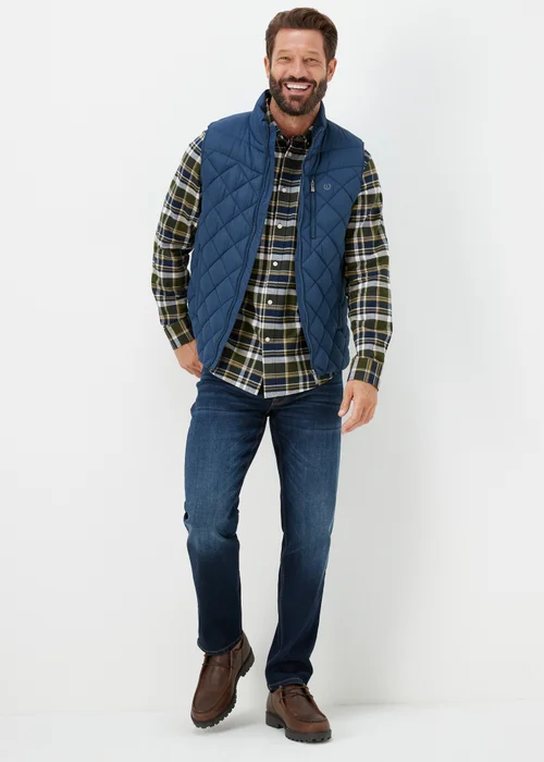 Lincoln Khaki Check Print Textured Shirt - S Image 4