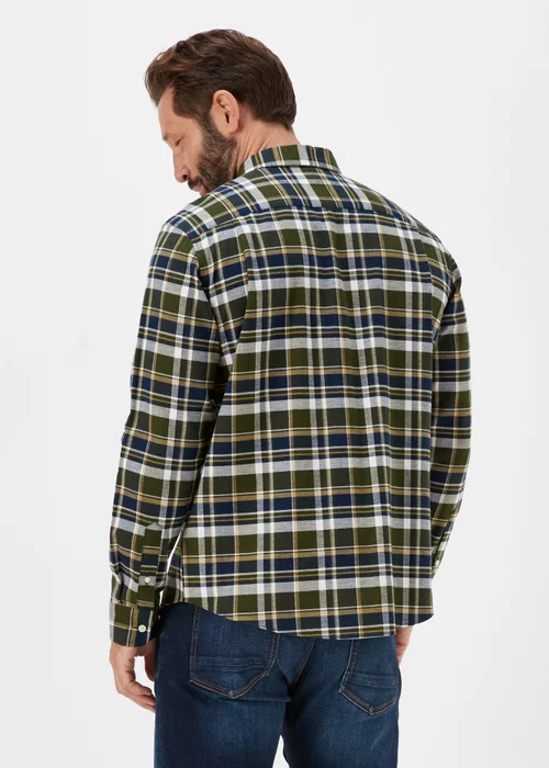 Lincoln Khaki Check Print Textured Shirt - S Image 2