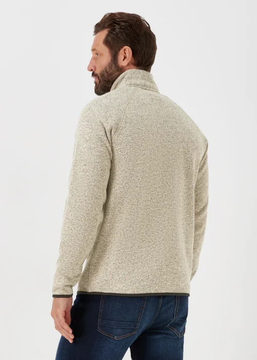 Lincoln Ecru Textured Fleece Zip Up Jacket - S Image 2