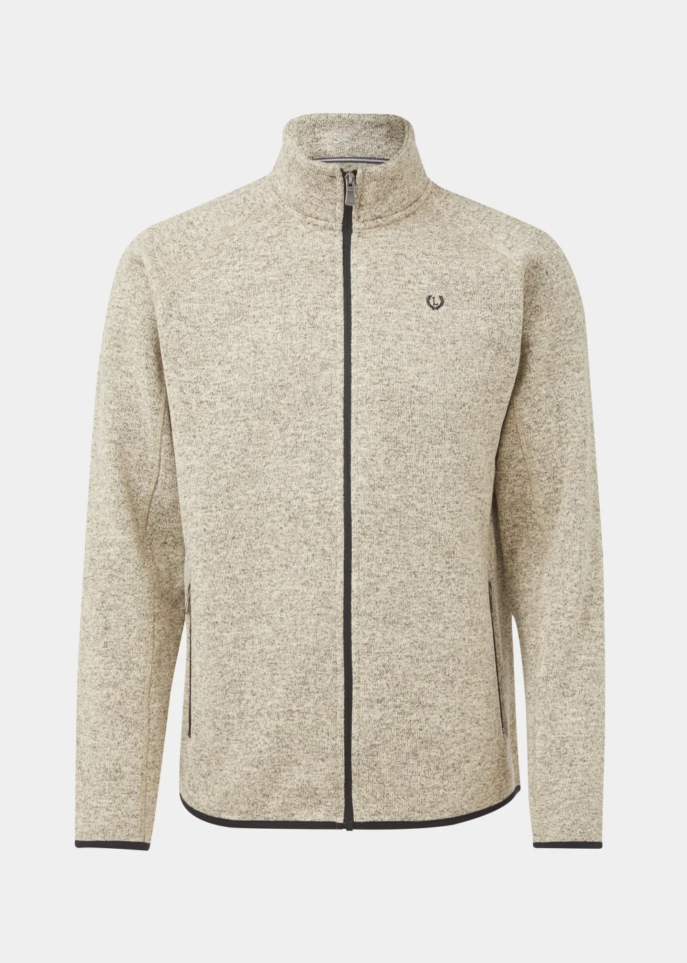 Lincoln Ecru Textured Fleece Zip Up Jacket - S Image 5