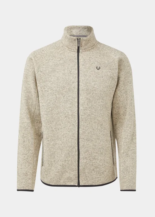 Lincoln Ecru Textured Fleece Zip Up Jacket - S Image 5