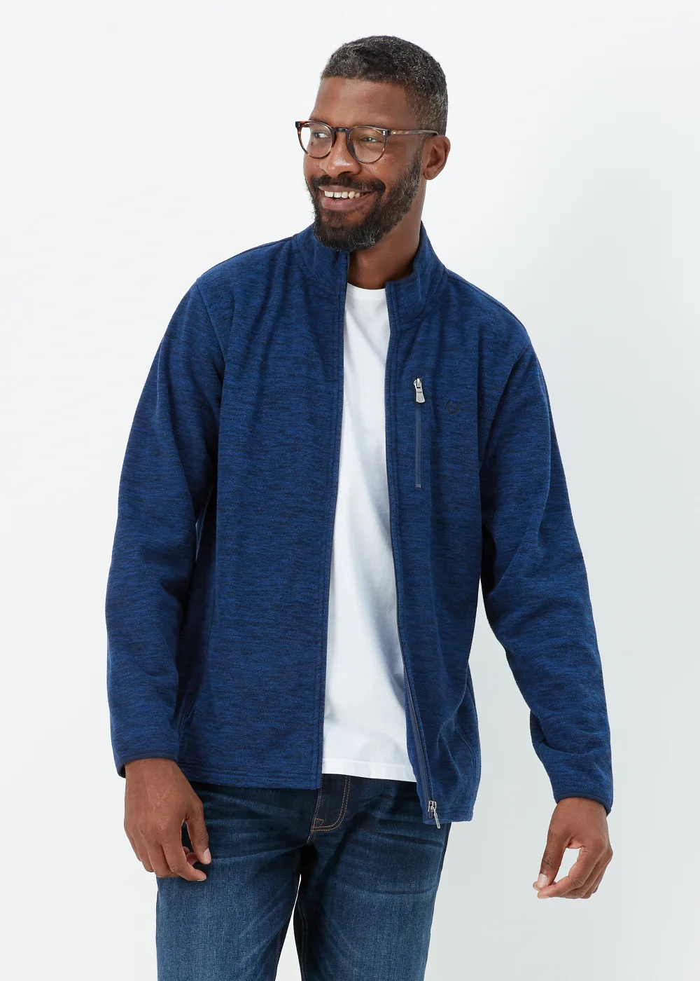 Lincoln Cobalt Blue Zip Up Fleece Jacket - S Image 1