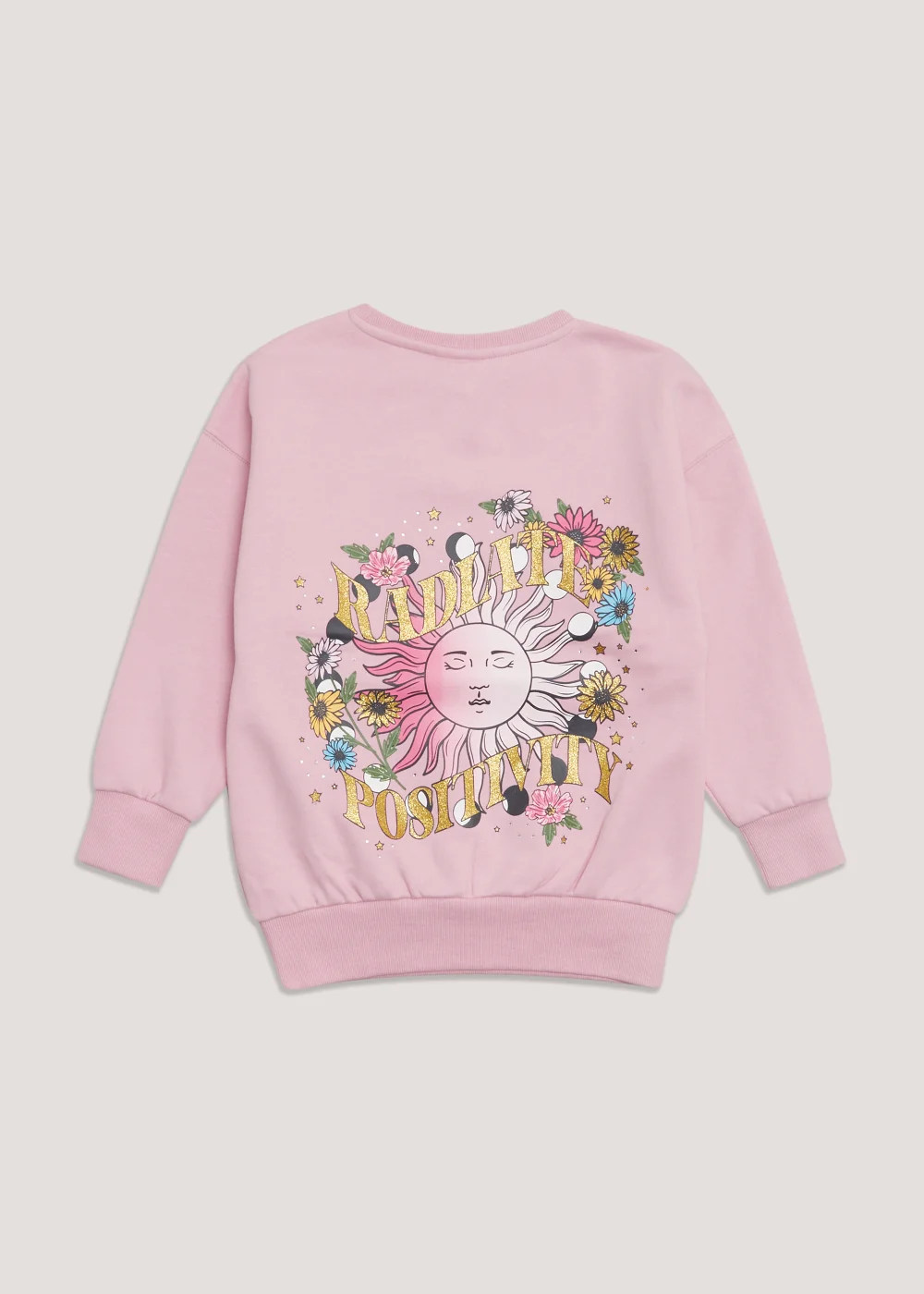 Girls Pink Sweatshirt & Black Flared Leggings Set (4-13yrs) - Age 4 Years Image 2