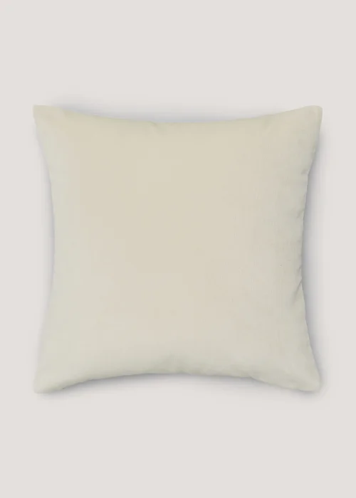 Cream Soft Velour Cushion (43cm x 43cm) Image 1