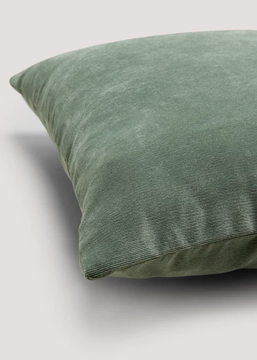 Green Soft Velour Cushion (43cm x 43cm) Image 2