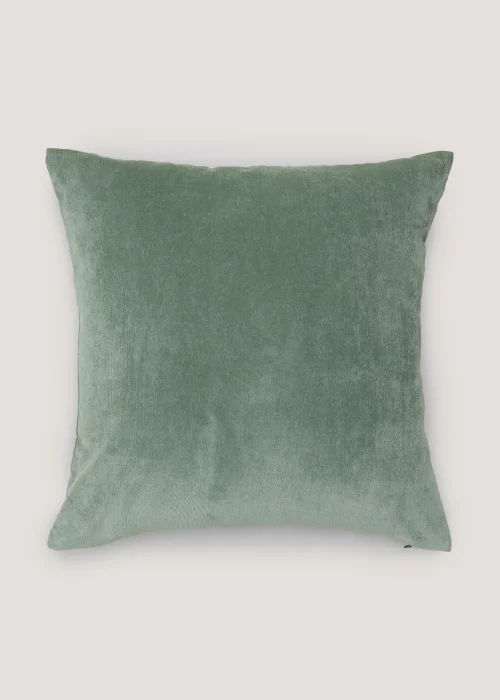 Green Soft Velour Cushion (43cm x 43cm) Image 1