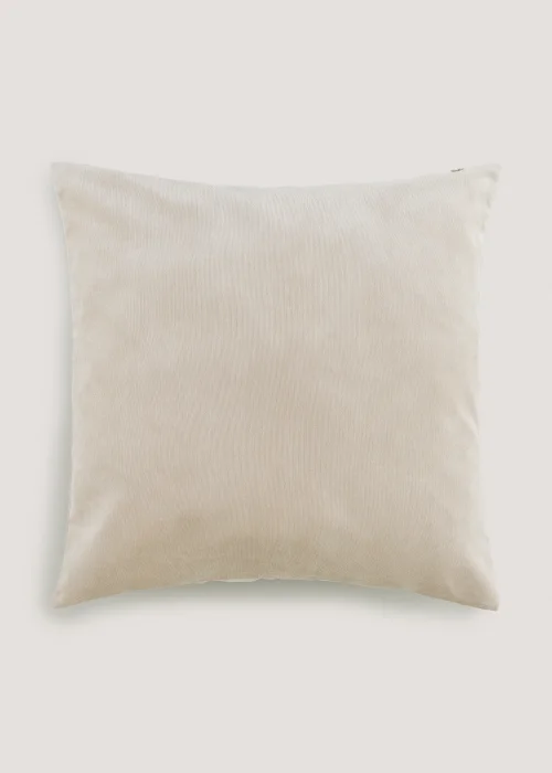Beige Large Soft Velour Cushion Image 1