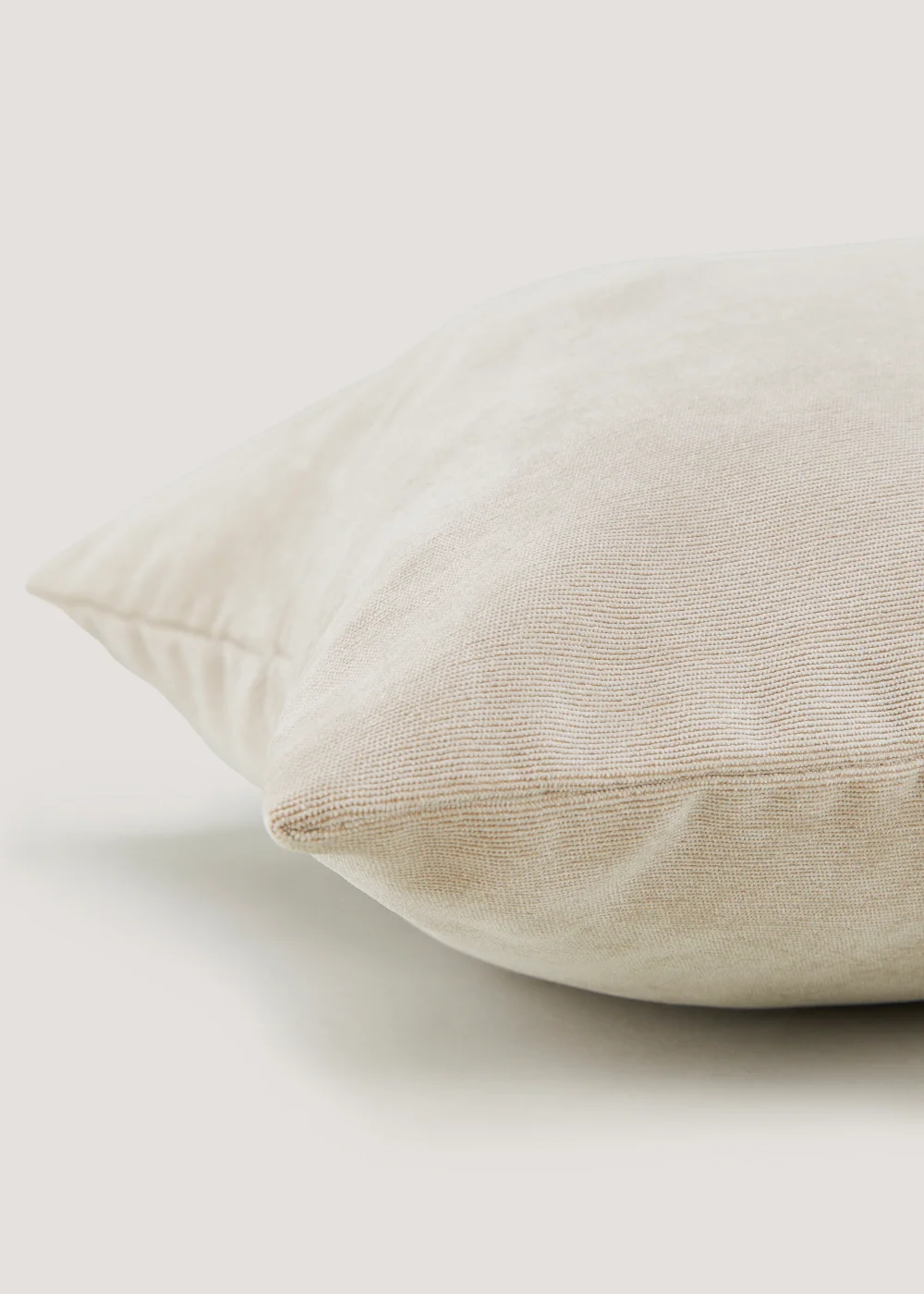 Beige Large Soft Velour Cushion Image 2
