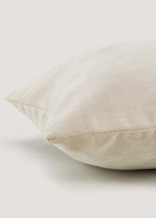 Beige Large Soft Velour Cushion Image 2
