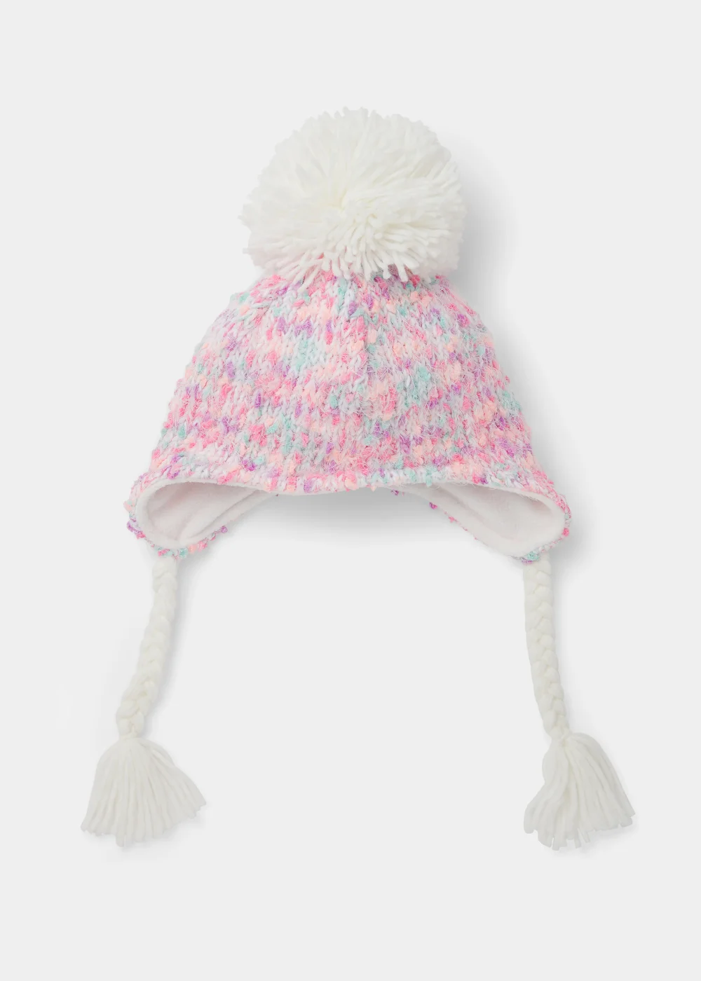 Pink Pom Pom Trapper Hat (3-6yrs) - Age 3 - 6 Years Image 1