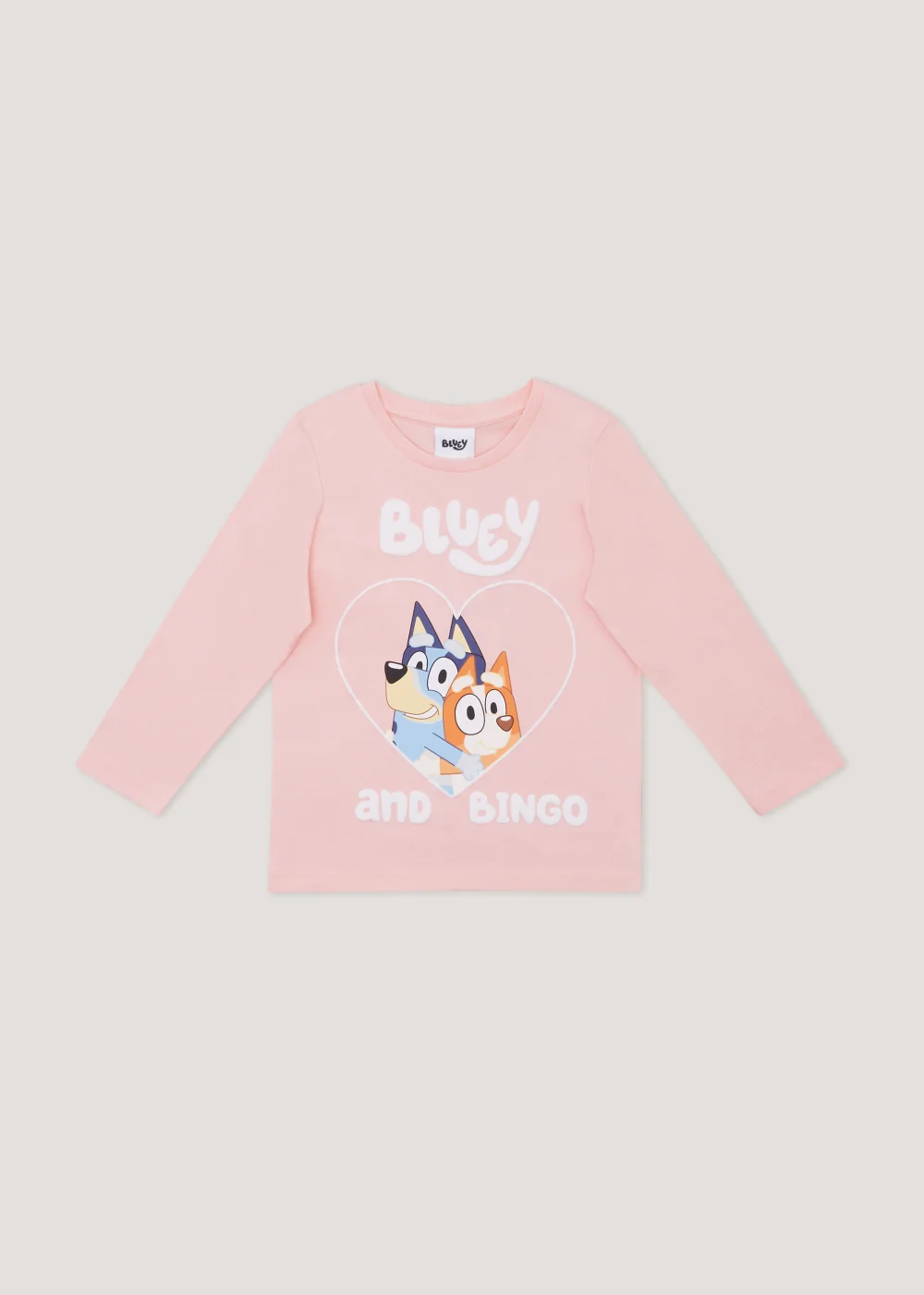 Kids Pink Bluey Heart Print T-Shirt (18mths-5yrs) - 2-3 Yrs Image 1