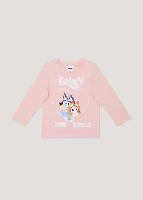Kids Pink Bluey Heart Print T-Shirt (18mths-5yrs) - 2-3 Yrs Image 1