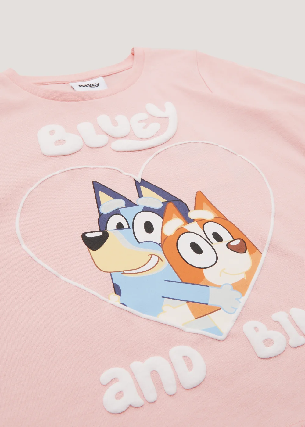 Kids Pink Bluey Heart Print T-Shirt (18mths-5yrs) - 2-3 Yrs Image 2