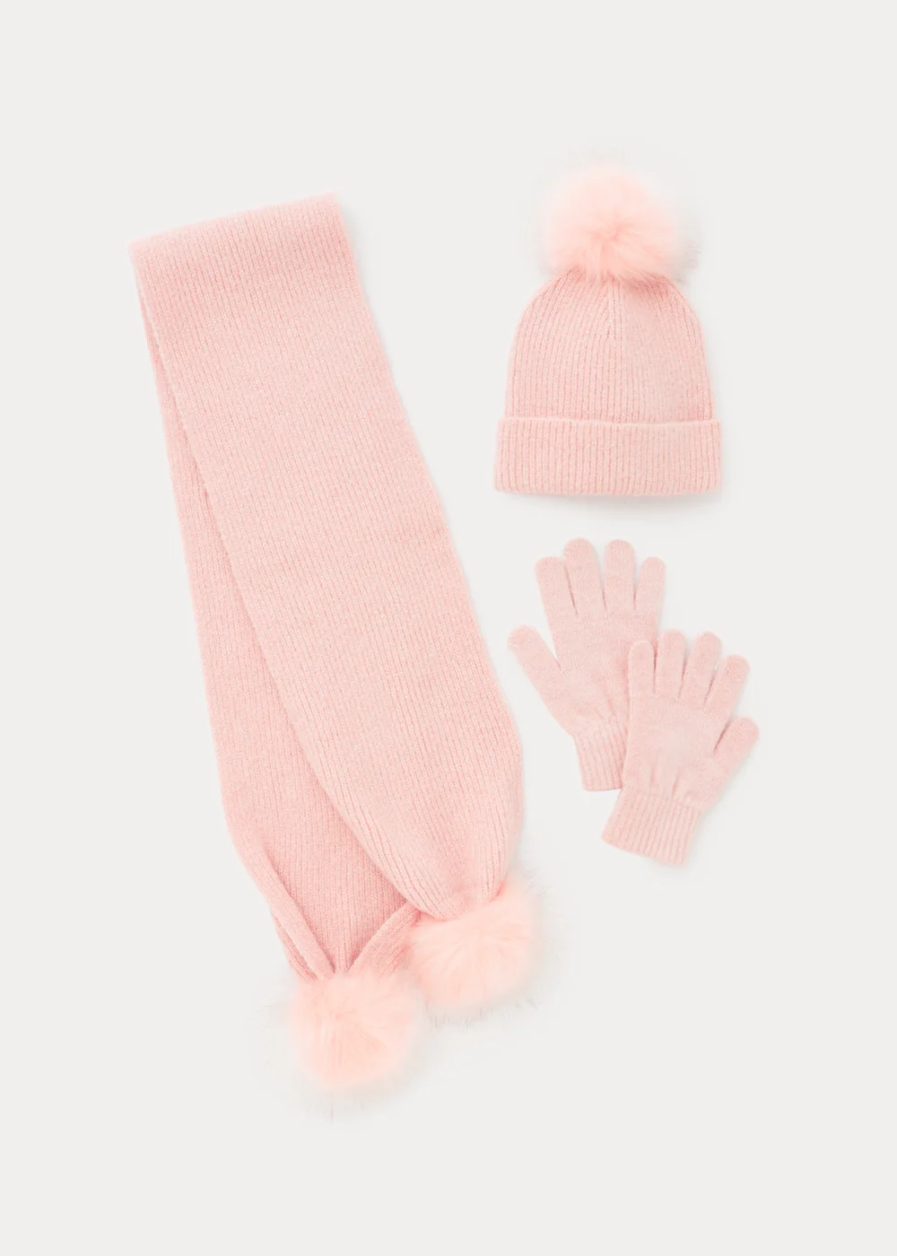 Girls 3 Piece Sparkle Hat Scarf & Gloves Set (3-13yrs) - Age 3 - 6 Years Image 1