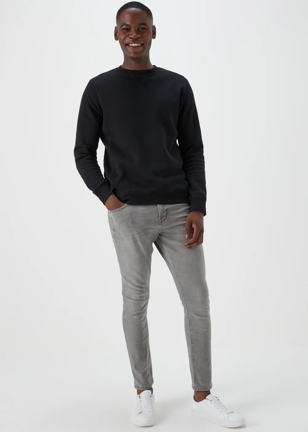 Grey Skinny Fit Jeans - 30 Waist Regular Image 1