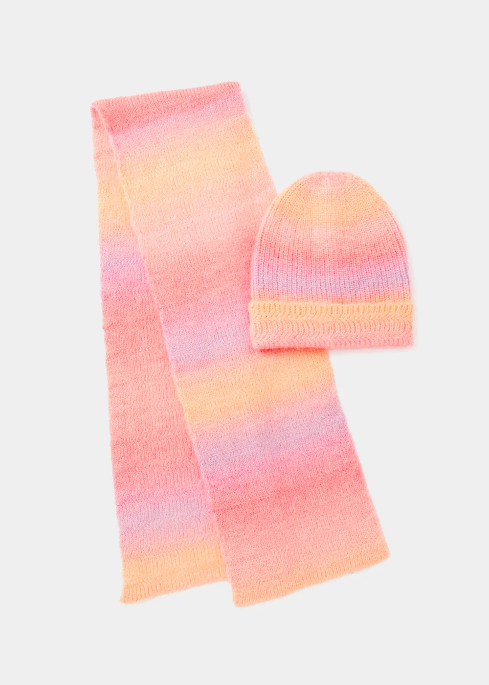 Girls 2 Piece Multicoloured Hat & Scarf Set (7-13yrs) - Age 7-10 Years Image 1