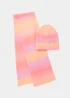 Girls 2 Piece Multicoloured Hat & Scarf Set (7-13yrs) - Age 7-10 Years Image 1
