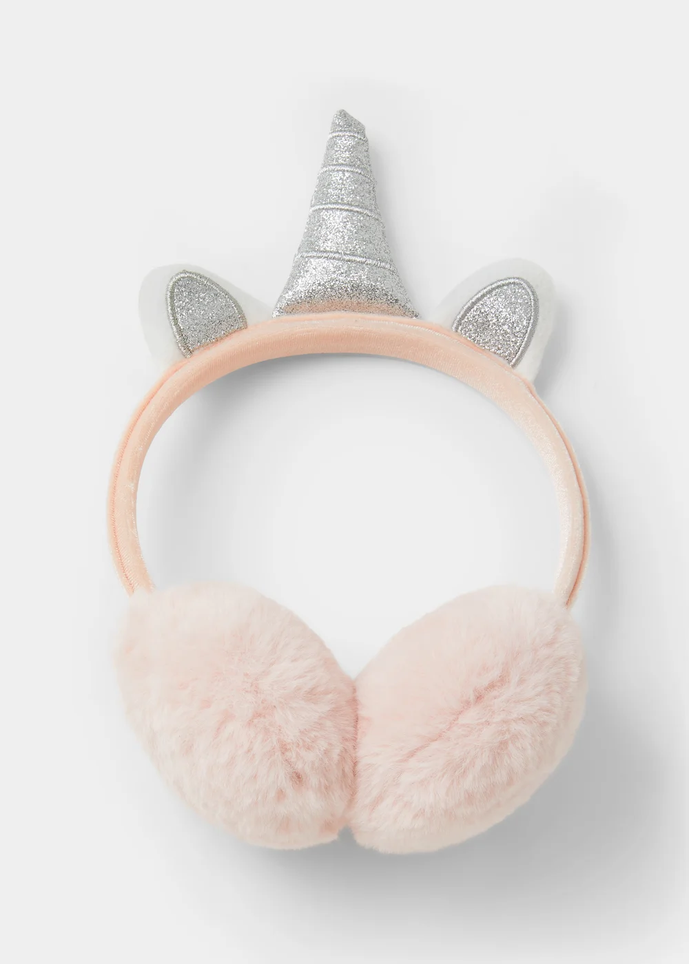 Girls Pale Pink Unicorn Ear Muffs - One Size Image 1